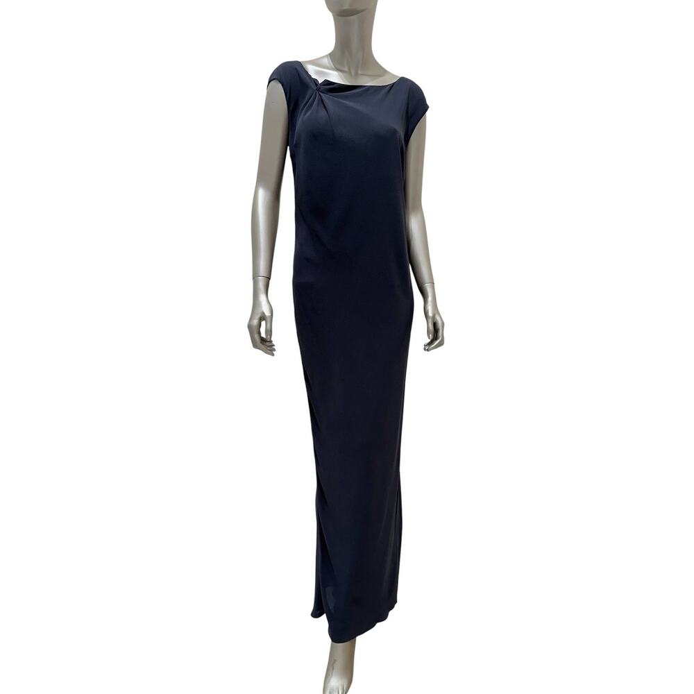 Brunello Cucinelli Gray Silk Open Back Maxi Dress Sz.M